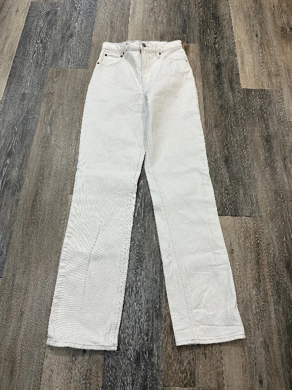 Jeans Straight By Abercrombie And Fitch In Cream, Size: 2L