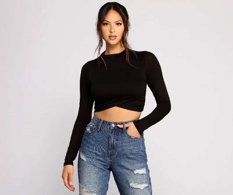 Stylish Stunner Crepe Knit Crop Top