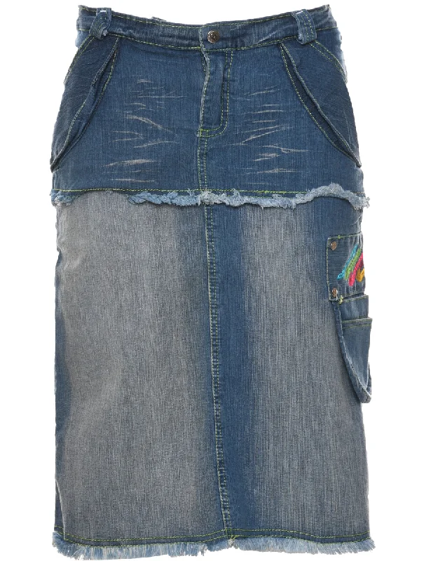 Pencil Shape Y2K Denim Skirt - M