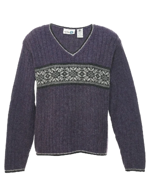 Nordic Wool Purple Jumper - L