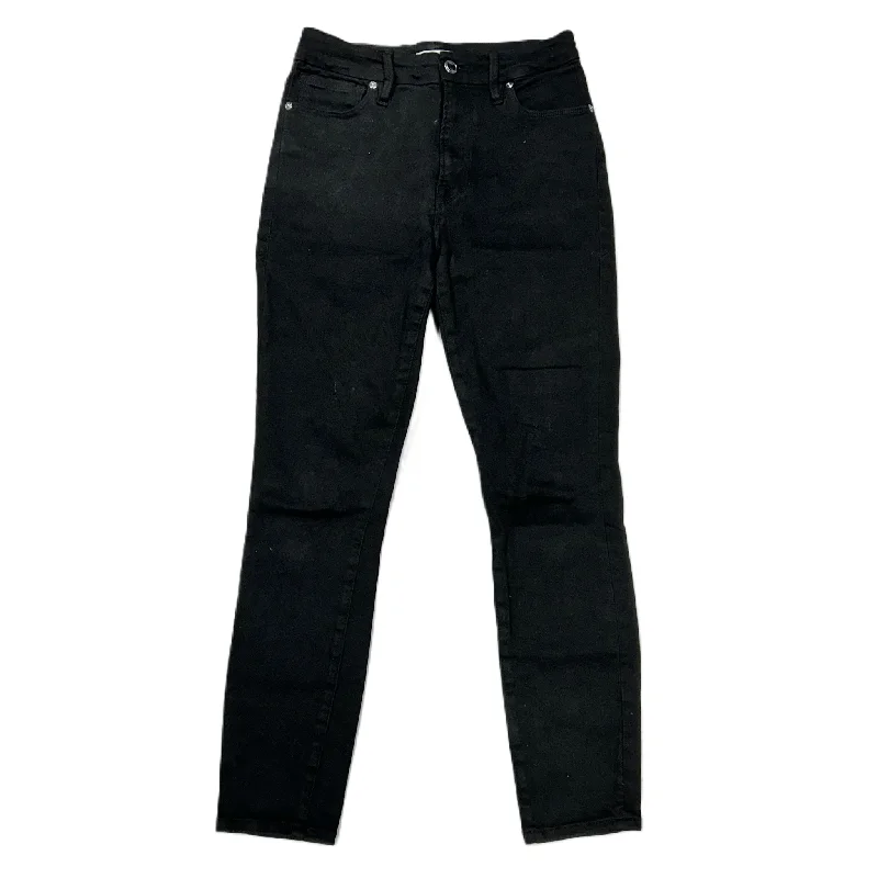 Jeans Skinny By Good American In Black Denim, Size: 4