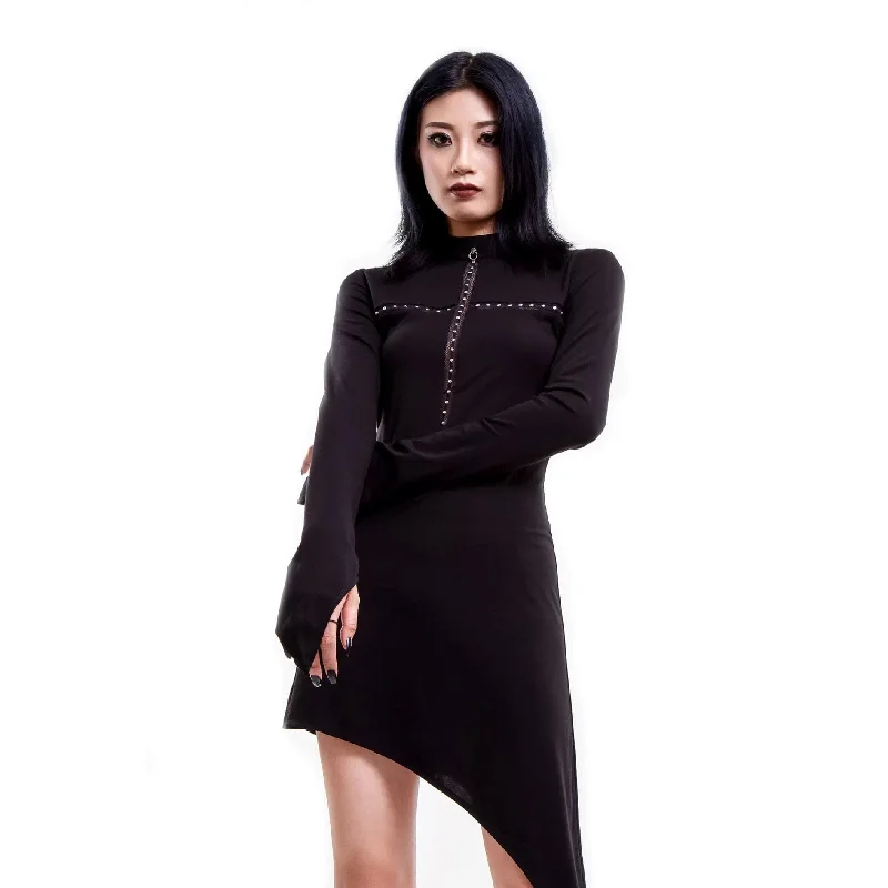 Women's Punk Beaded Irregular Dress