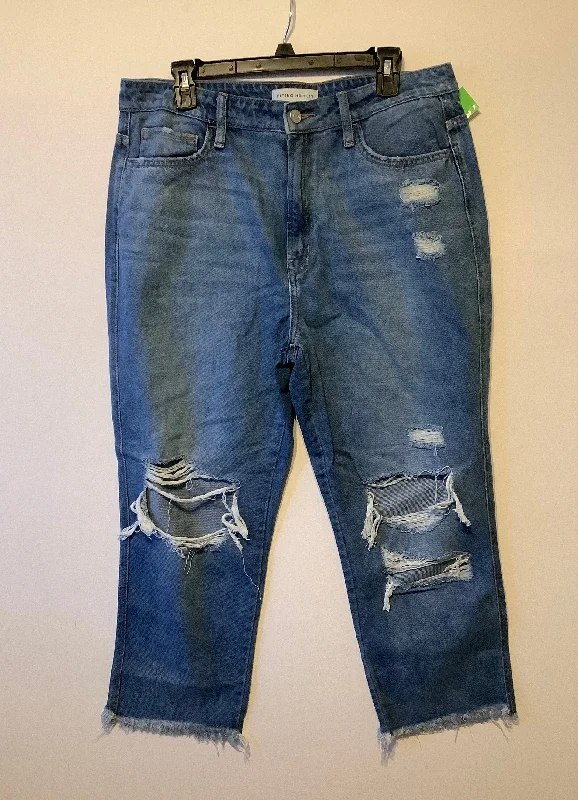 Jeans Straight By Flying Monkey In Blue Denim, Size: 12