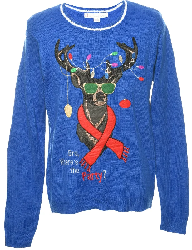 Reindeer Christmas Jumper - M