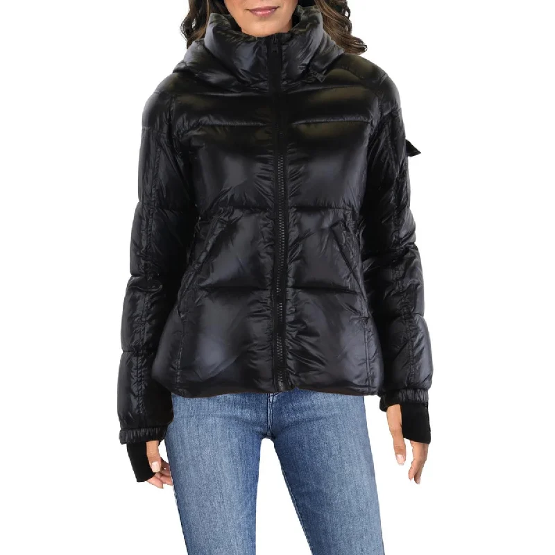 S13/NYC Womens Kylie Quilted Gloss Puffer Jacket