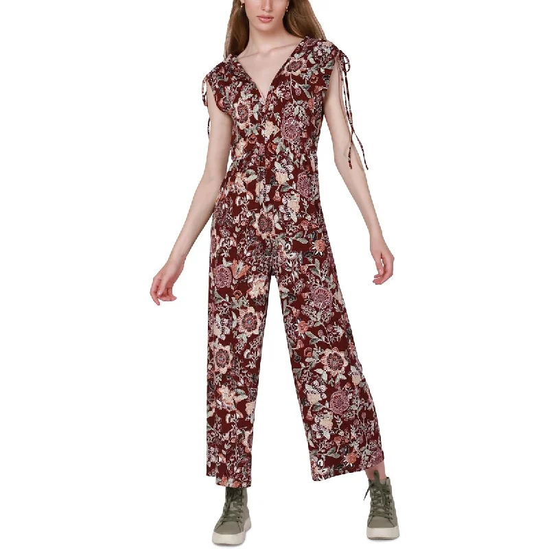 Black Tape_ Womens Floral Wide Leg Jumpsuit