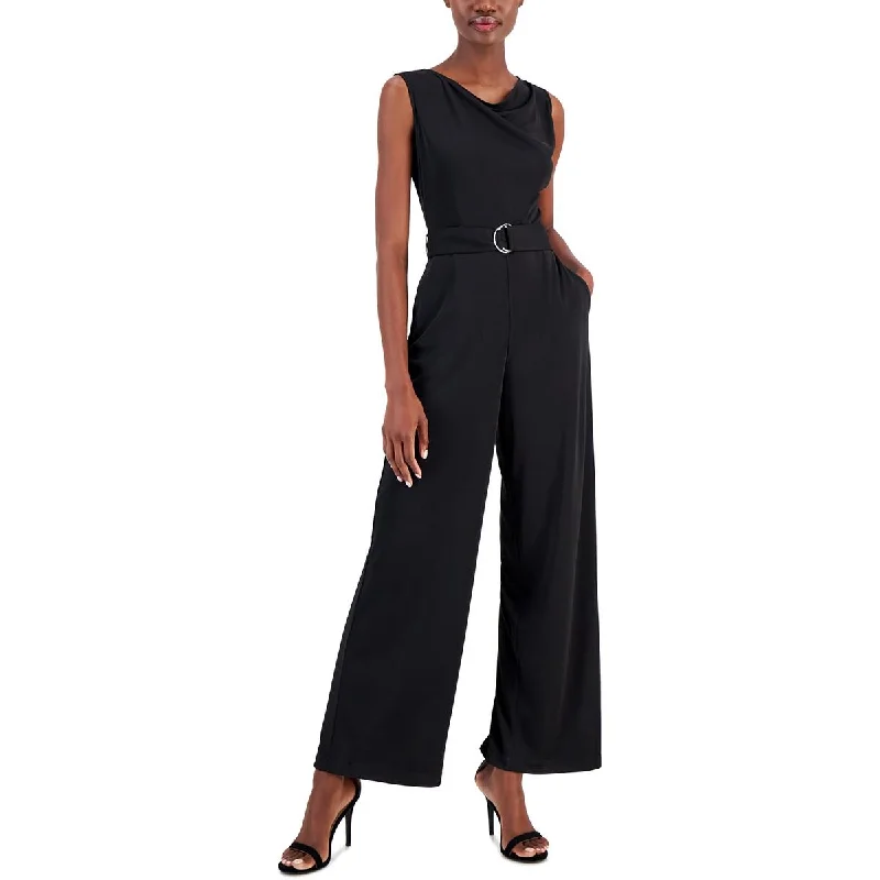 Anne Klein Womens Sleeveless Wide Leg Jumpsuit