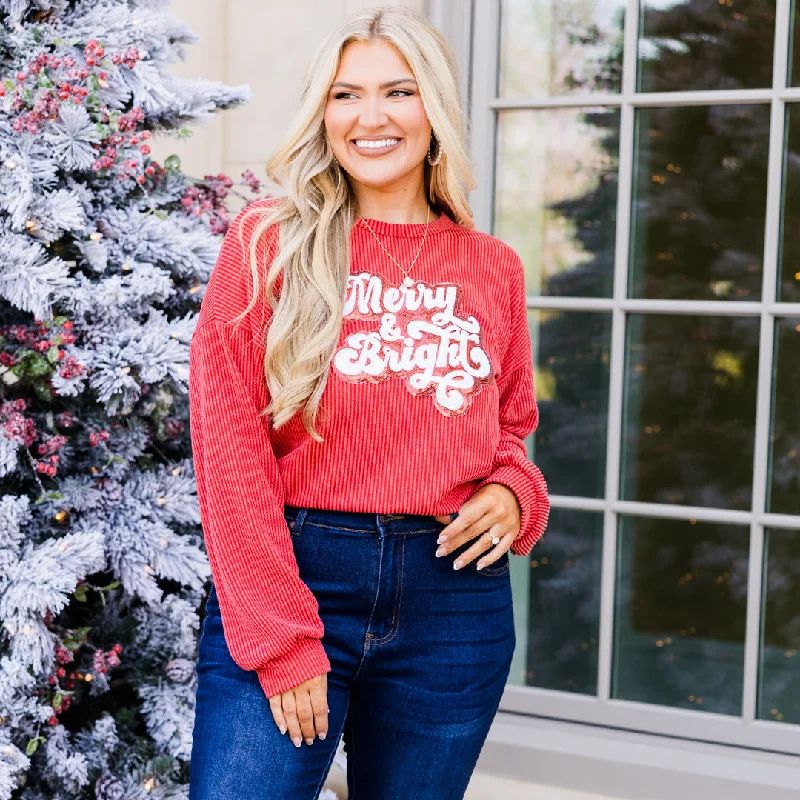 Merry And Bright Pullover, Red