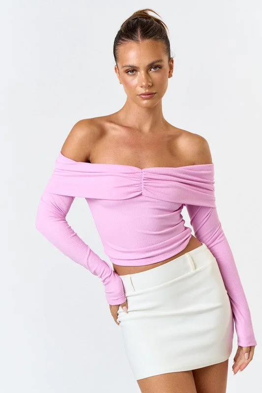 Elegant Off Shoulder Long Sleeve Top