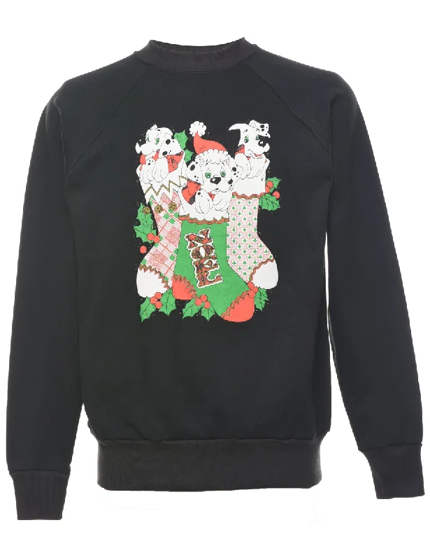 Noel Animal Design Christmas Sweatshirt - M