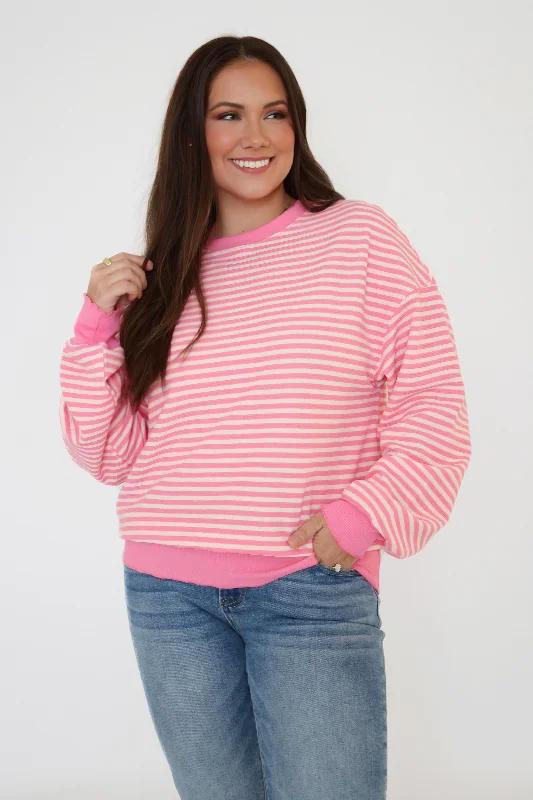 Marlee Stripe Top- Pink