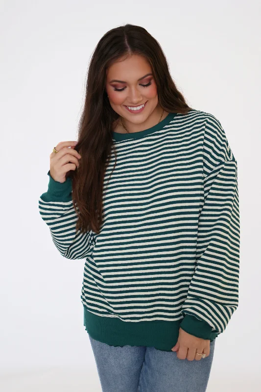 Marlee Stripe Top- Green