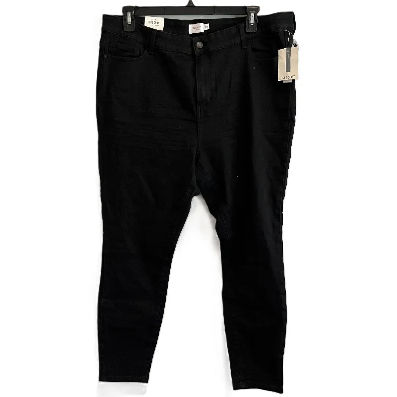 Jeans Skinny By True Craft In Black Denim, Size: 20