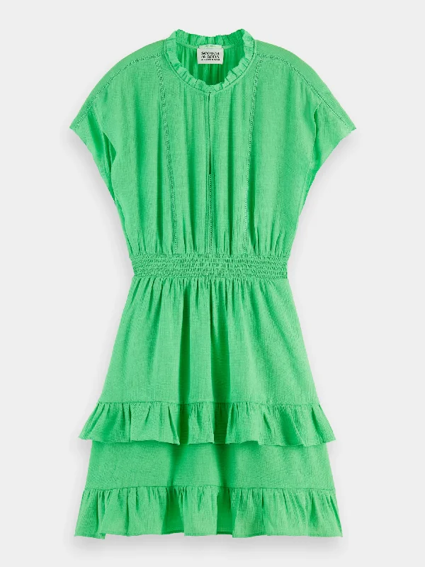 Easy fitted smocked mini dress