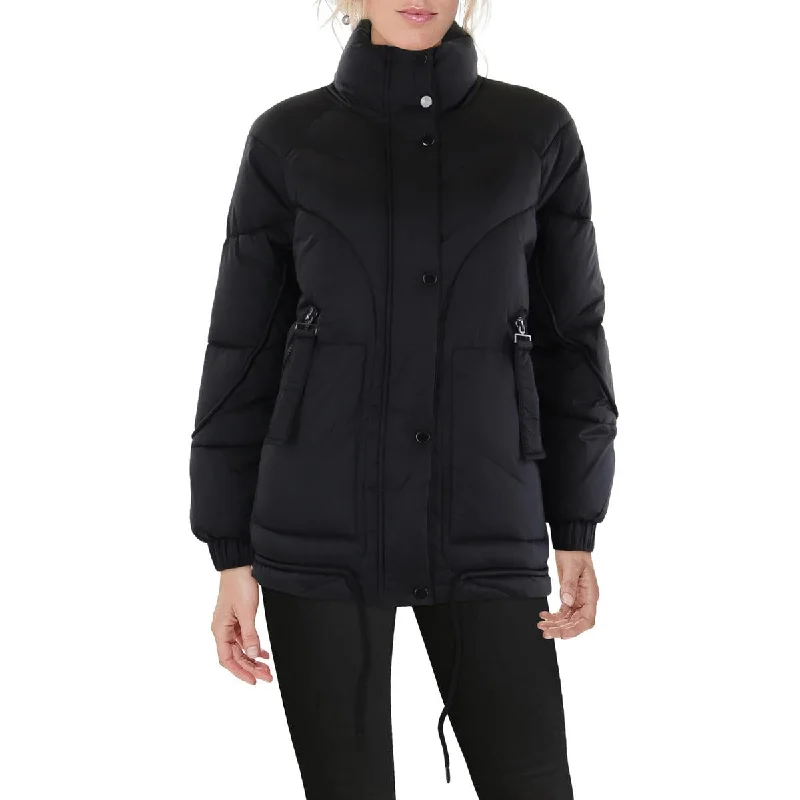 Andrew Marc Womens Coated Warm Puffer Jacket