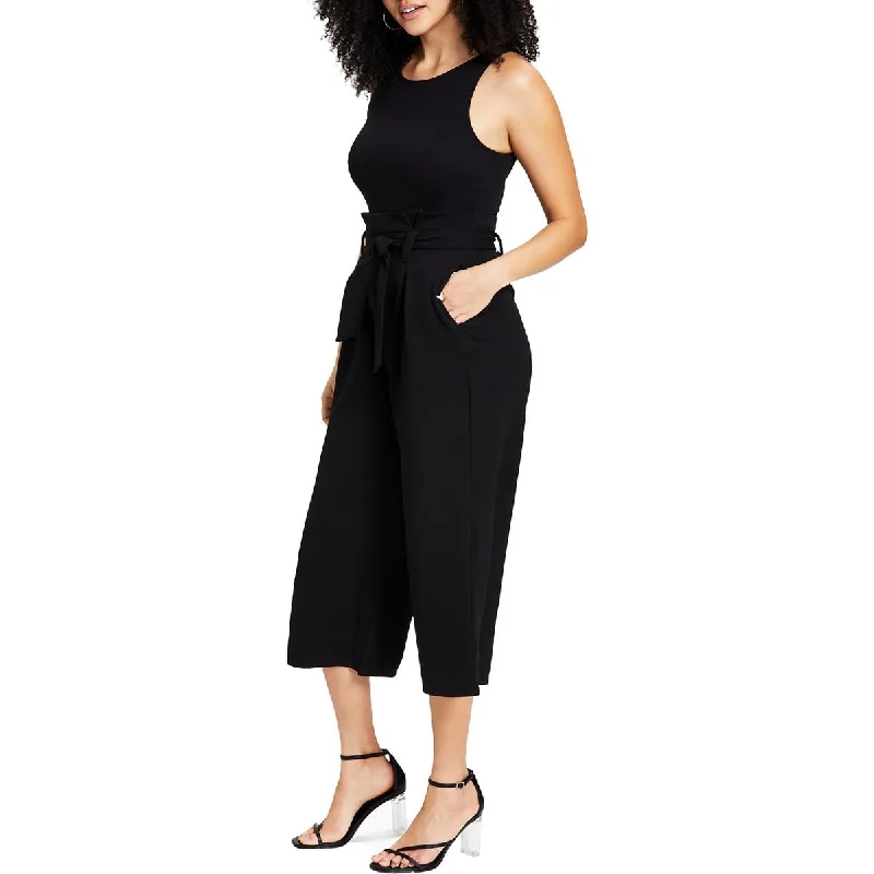 Bar III Womens Petites Jumpsuit Tie Front