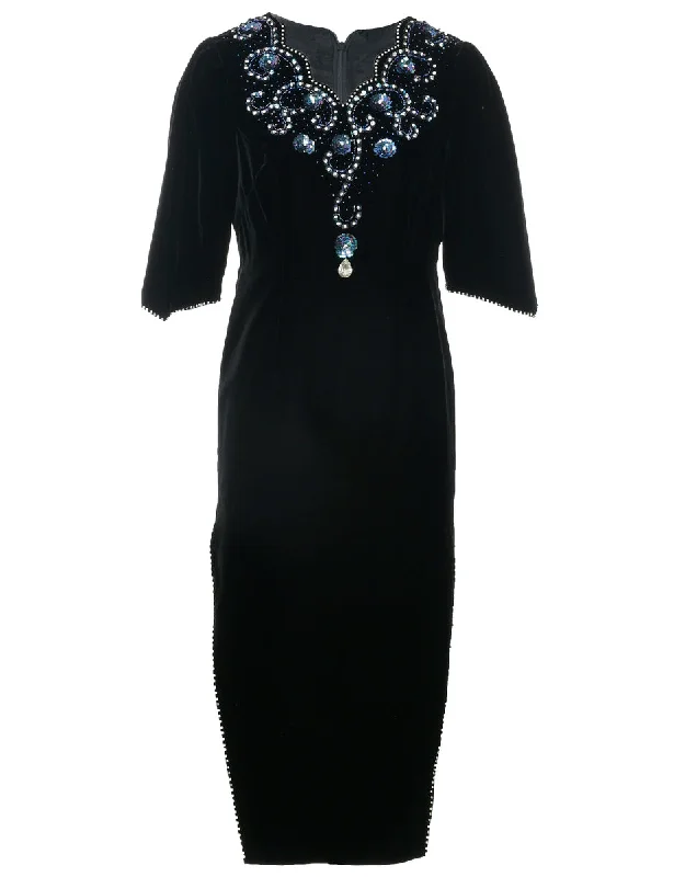 Velvet Evening Dress - M