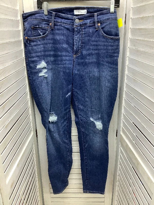 Jeans Boyfriend By Loft In Blue Denim, Size: 16