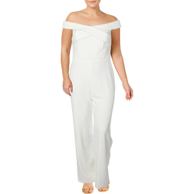 Lauren Ralph Lauren Womens Kaiser Off-The-Shoulder Wide Leg Jumpsuit