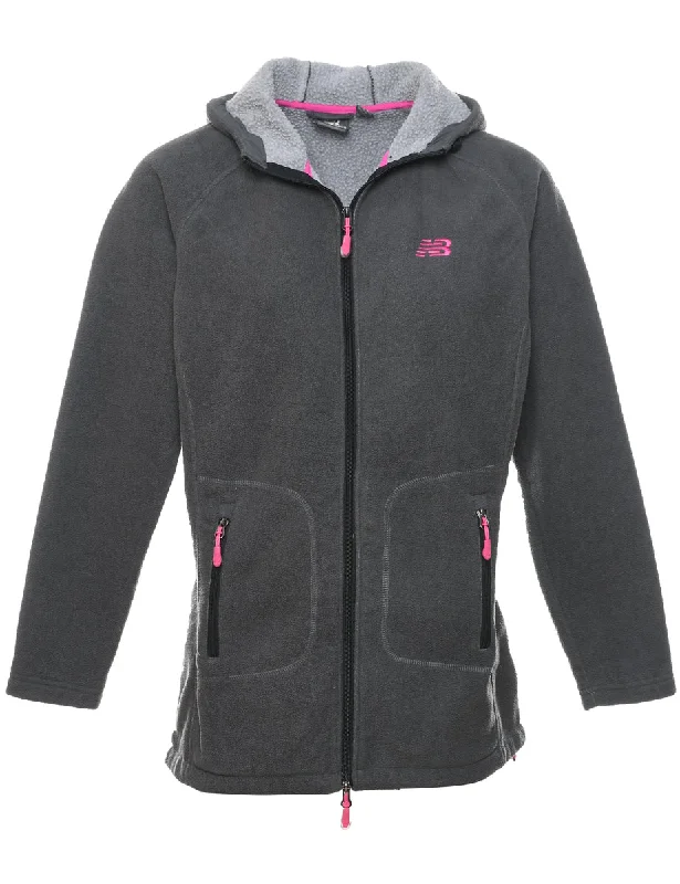 New Balance Hooded Dark Grey & Purple Fleece - M