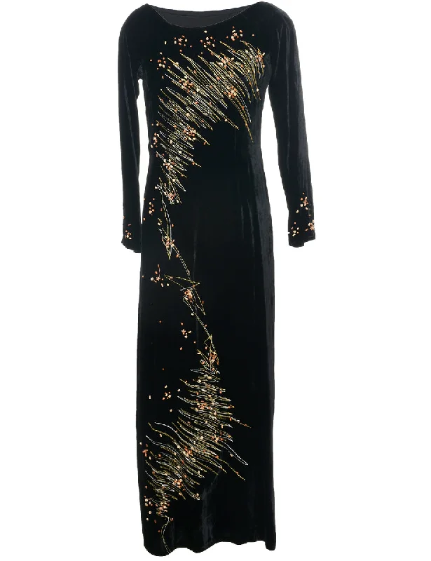 Velvet Evening Dress - M