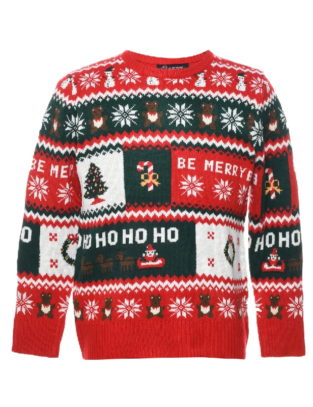 Nordic Print Christmas Jumper - S