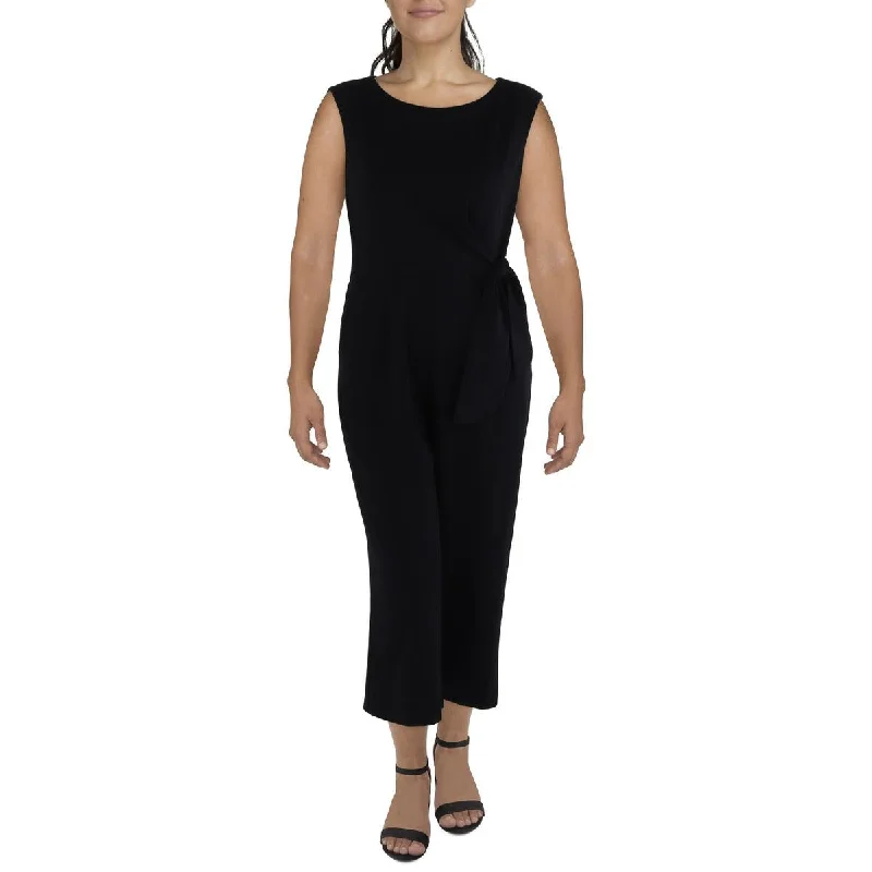 Tahari ASL Womens Side tie Scoop Neck Jumpsuit