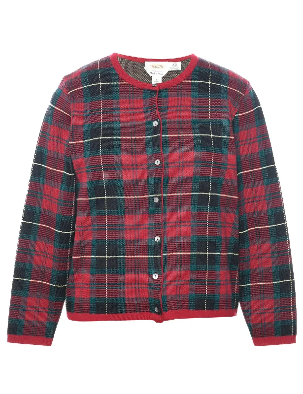 Woolmark Checked Cardigan - S