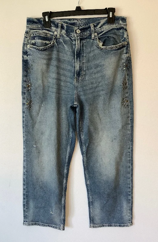 Jeans Straight By Arizona In Blue Denim, Size: 12